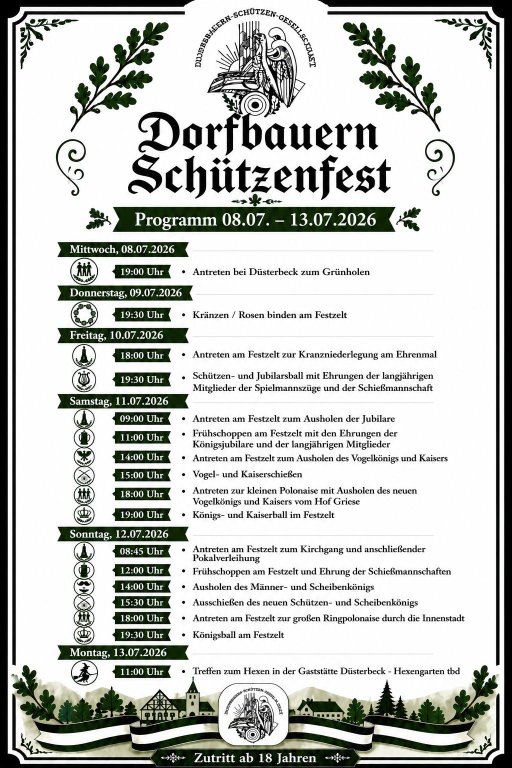 Ablauf Schützenfest 2026